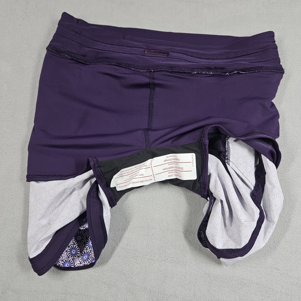 Lands' End Swim Skort Size 4 Purple Quick Dry Pull On Swim Skirt Pockets Cruise - Picture 5 of 11